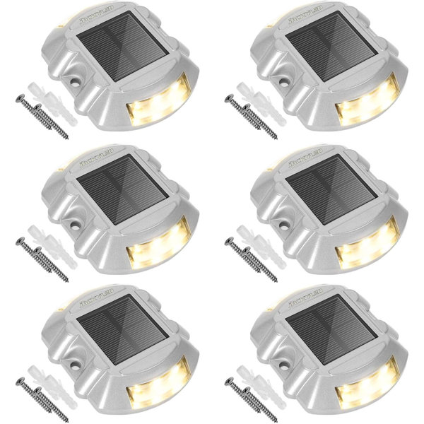 JACKYLED White Low Voltage Solar Powered Integrated LED Glass Deck